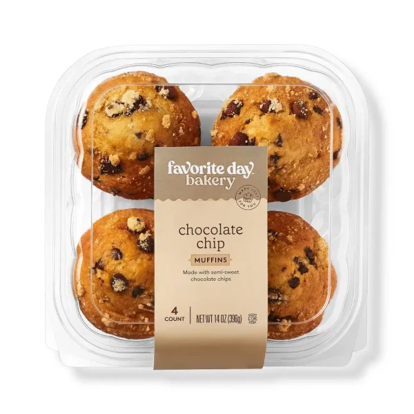 Favorite Day Chocolate Chip Muffins Sweet Treat - 14oz/4ct