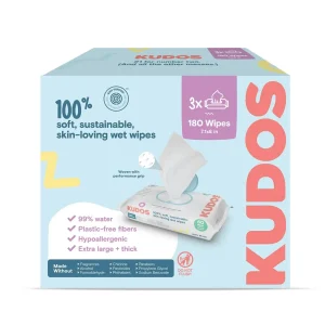 Kudos Soft Gentle Wet Wipes for Sensitive Skin - 180ct/3pk