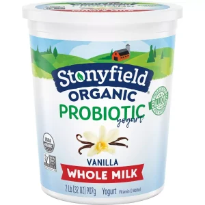 Stonyfield Organic Probiotic Vanilla Whole Milk Yogurt